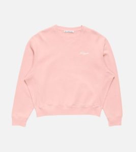 Acne Studios Logo Fleece Sweatshirt Faded Pink